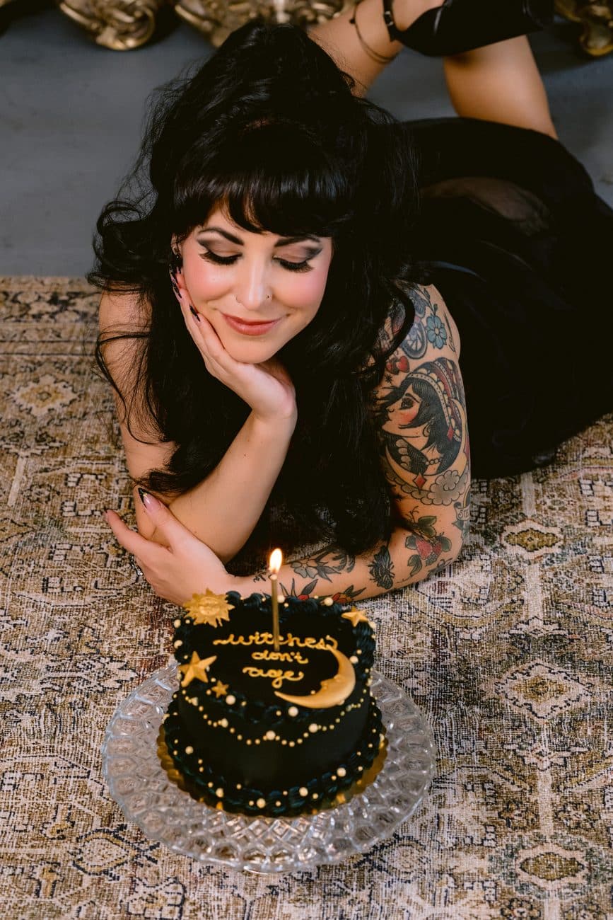 Turning 40 boudoir session