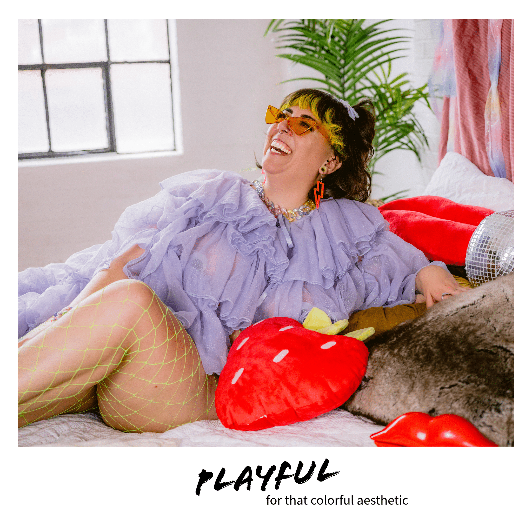 90's colorful themed boudoir session